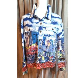 Carrie Allen Colorful Jacket Shirt Ladies Size L